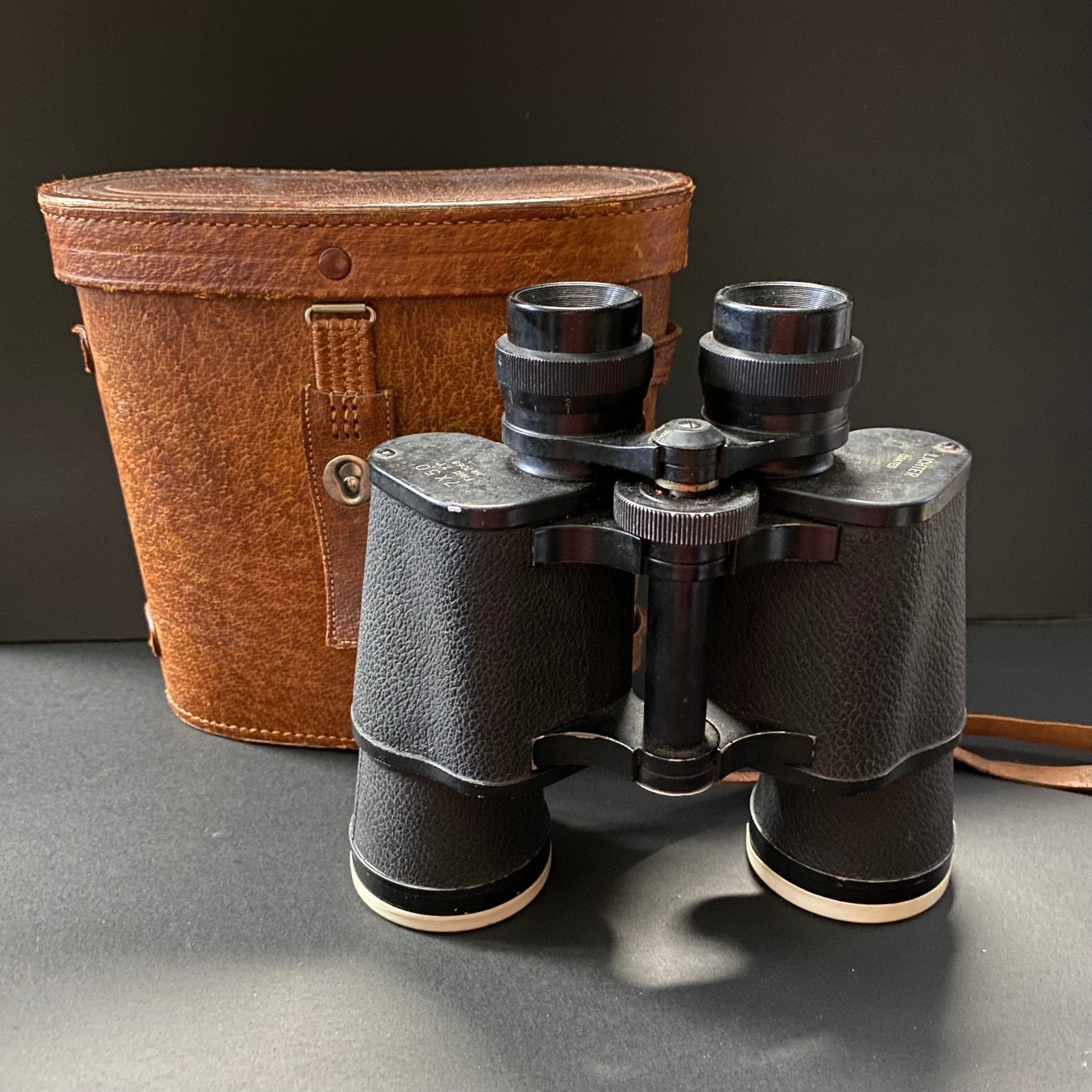 Vintage Lichter 7 x 50 Binoculars with Leather Case - OOAK