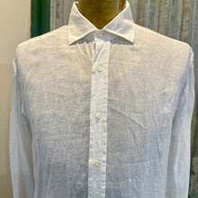 Load image into Gallery viewer, Vintage Men's Ralph Lauren Purple Label White Linen L/S Shirt Sz M Made in Italy - OOAK - Phoenix Menswear
