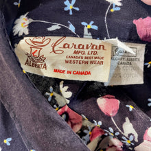 Load image into Gallery viewer, Vintage Women's Western Black Pink, White Grey Blue Floral Designs Western Snaps L/S Shirt Sz XS - OOAK - Phoenix Menswear