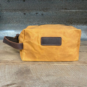 Waxed Cotton Toiletry Bag - Camel - Phoenix Menswear