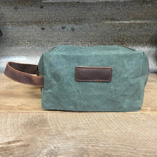 Load image into Gallery viewer, Waxed Cotton Toiletry Bag - Green - Phoenix Menswear