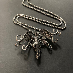 Winged Goddess in Armour Pendant on Chain Necklace - Phoenix Menswear