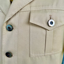 Load image into Gallery viewer, 1970&#39;s Safari Jacket Vintage Beige Retro Short Sleeve Pockets Sz S - OOAK - Phoenix Menswear