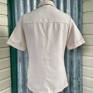 1970's Safari Jacket Vintage Cream Retro Short Sleeve Pockets Sz S - OOAK - Phoenix Menswear