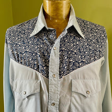 Load image into Gallery viewer, 1970&#39;s Vintage Blue Floral Western L/S Shirt Sz XL - OOAK - Phoenix Menswear