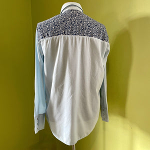 1970's Vintage Blue Floral Western L/S Shirt Sz XL - OOAK - Phoenix Menswear