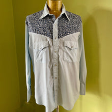 Load image into Gallery viewer, 1970&#39;s Vintage Blue Floral Western L/S Shirt Sz XL - OOAK - Phoenix Menswear