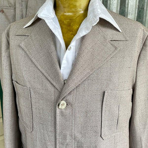 1970's Vintage Brown Safari Suit Retro Pockets Long Sleeve Made in Australia Sz XL - OOAK - Phoenix Menswear