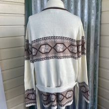 Load image into Gallery viewer, 1970&#39;s Vintage Chunky Knit Cardigan Belted Aztec Style Stripe Cowl Jumper Sz XXL - OOAK - Phoenix Menswear