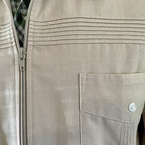 1970's Vintage Cream Jacket Retro Pockets Sz L - OOAK - Phoenix Menswear