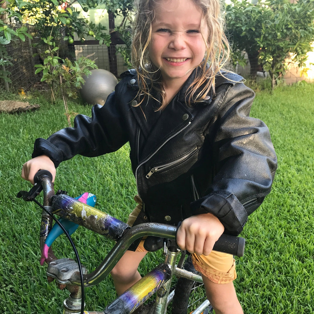 Child leather hotsell biker jacket