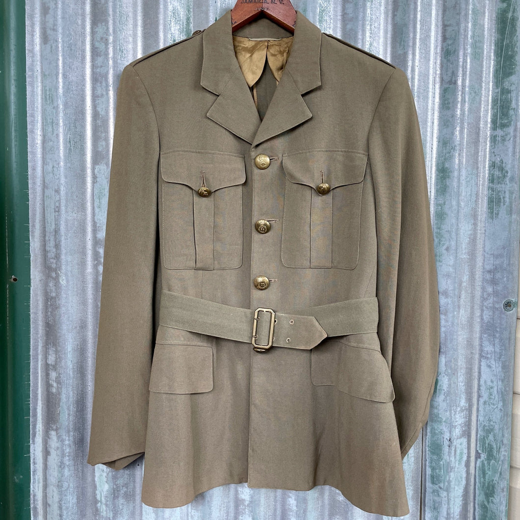 1970's Vintage Kid’s Khaki Canadian Military Blazer Brass Buttons Sz Age 12-14 - OOAK - Phoenix Menswear