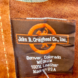 1970's Vintage Kid's Vest 'California' Cowboy Western Tan Suede Fringed Soft Sz XS - OOAK - Phoenix Menswear