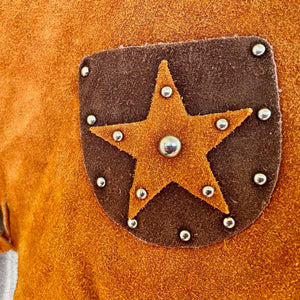 1970's Vintage Kid's Vest Cowboy Western Tan Suede Fringed Soft Sz XS - OOAK - Phoenix Menswear