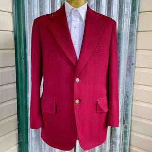1970's Vintage Men's Red Blazer Polyester Retro Sz L - OOAK - Phoenix Menswear
