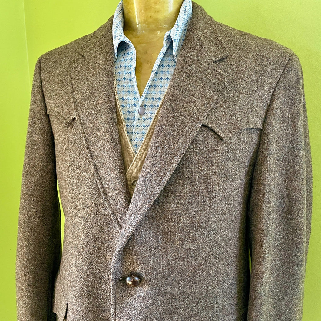 1970 s Vintage Men s Wool Western Blazer Made in the USA Sz XL
