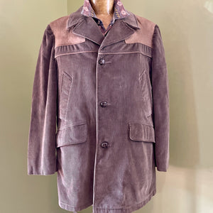 1970's Vintage Men's Woolrich Corduroy Leather Blazer Brown Sz XL - OOAK - Phoenix Menswear