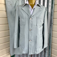 Load image into Gallery viewer, 1970&#39;s Vintage Pale Blue-Grey Safari Suit Retro Pockets Long Sleeve Made in Australia Sz L - OOAK - Phoenix Menswear