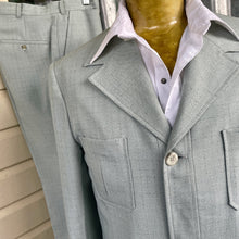 Load image into Gallery viewer, 1970&#39;s Vintage Pale Blue-Grey Safari Suit Retro Pockets Long Sleeve Made in Australia Sz L - OOAK - Phoenix Menswear