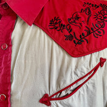 Load image into Gallery viewer, 1970&#39;s Vintage Red Grey Floral Western L/S Shirt Sz XXL - OOAK - Phoenix Menswear