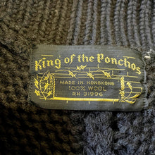 Load image into Gallery viewer, 1970&#39;s Vintage Women&#39;s Black Brown Cream Knit Cape Poncho One Size - OOAK - Phoenix Menswear