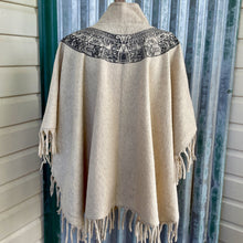 Load image into Gallery viewer, 1970&#39;s Wool Vintage Poncho Ethnic Print Fringe One Size - OOAK - Phoenix Menswear