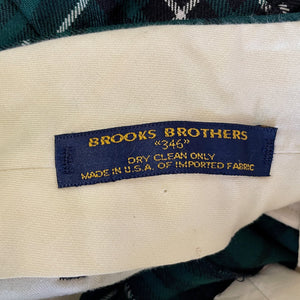 1980's Brooks Brothers Green Wool Tartan Pants Sz 36 - OOAK - Phoenix Menswear