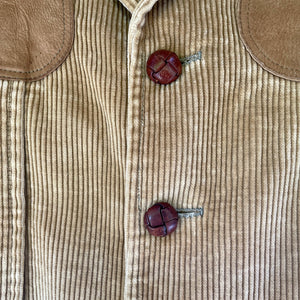 1980's Rare Vintage Eddie Bauer Tan Corduroy Leather Jacket Sz M - OOAK - Phoenix Menswear