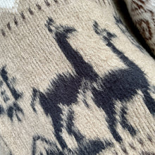 Load image into Gallery viewer, 1980&#39;s Vintage Alpaca Wool Aztec Knit Cardigan Zip Hoodie Brown Beige Black Sz L - OOAK - Phoenix Menswear