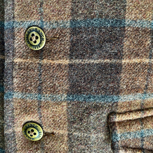 1980 s Vintage Brown Wool Check Western Miller Ranch Vest Sz M