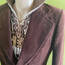 Load image into Gallery viewer, 1980&#39;s Vintage Chocolate Brown Velvet Blazer French Sz XS - OOAK - Phoenix Menswear