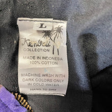 Load image into Gallery viewer, 1980&#39;s Vintage Cotton Hoodie Bomber Jacket African Print Orange Purple Sz L - OOAK - Phoenix Menswear