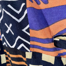 Load image into Gallery viewer, 1980&#39;s Vintage Cotton Hoodie Bomber Jacket African Print Orange Purple Sz L - OOAK - Phoenix Menswear