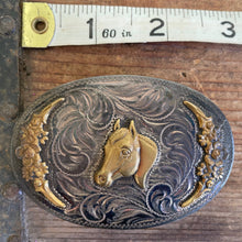 Load image into Gallery viewer, 1980&#39;s Vintage Diablo Cowboy Western Belt Buckle Sterling Silver Horse - OOAK - Phoenix Menswear