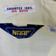 Load image into Gallery viewer, 1980&#39;s Vintage Dragon Batik Blue Gold S/S Shirt Sz XS- OOAK - Phoenix Menswear