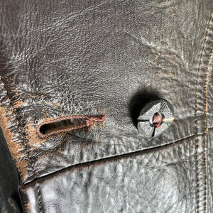 1980's Vintage Golden Bear Dark Brown Heavy Leather Jacket Made in California Sz S - OOAK - Phoenix Menswear