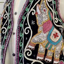 Load image into Gallery viewer, 1980&#39;s Vintage Handmade Indian Elephant Vest Embroidered Sequined Sz M -OOAK - Phoenix Menswear