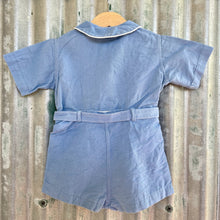 Load image into Gallery viewer, 1980&#39;s Vintage Kid&#39;s Blue Cotton Short Sleeve Babygrow Sz 9 Months - OOAK - Phoenix Menswear