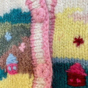 1980's Vintage Kid's Handmade Wool Vest Jumper Cream Buttons Sz S - OOAK - Phoenix Menswear