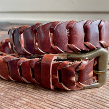 Load image into Gallery viewer, 1980&#39;s Vintage Leather Belt Brown Hand Made Sz S - OOAK - Phoenix Menswear