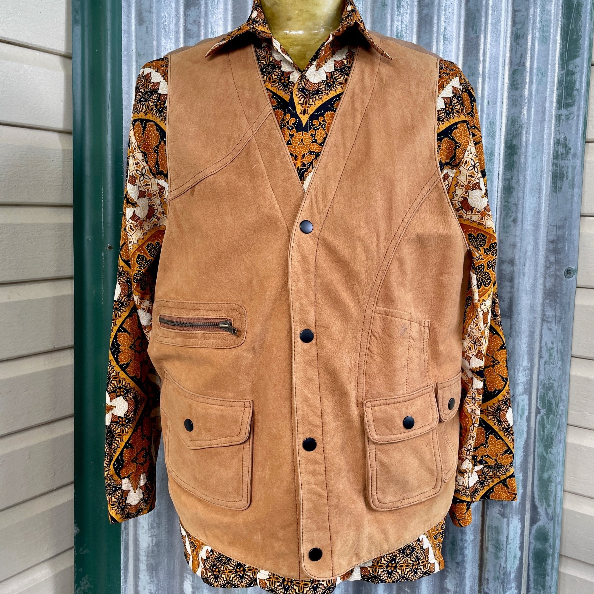 Leather cheap utility vest