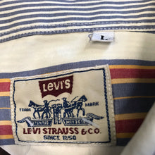 Load image into Gallery viewer, 1980&#39;s Vintage Levis Striped Blue Red White Yellow L/S Shirt Sz L - OOAK - Phoenix Menswear