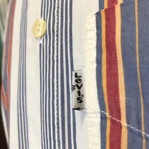 1980's Vintage Levis Striped Blue Red White Yellow L/S Shirt Sz L - OOAK - Phoenix Menswear