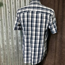 Load image into Gallery viewer, 1980&#39;s Vintage Levi&#39;s Western Shirt Blue White Check Cotton S/S Sz L - OOAK - Phoenix Menswear