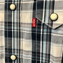 Load image into Gallery viewer, 1980&#39;s Vintage Levi&#39;s Western Shirt Blue White Check Cotton S/S Sz L - OOAK - Phoenix Menswear