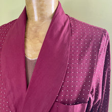 Load image into Gallery viewer, 1980&#39;s Vintage L/S Dressing Gown Burgundy Polka Dots Sz M - OOAK - Phoenix Menswear