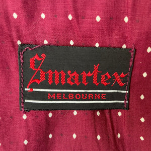 1980's Vintage L/S Dressing Gown Burgundy Polka Dots Sz M - OOAK - Phoenix Menswear