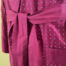 Load image into Gallery viewer, 1980&#39;s Vintage L/S Dressing Gown Burgundy Polka Dots Sz M - OOAK - Phoenix Menswear