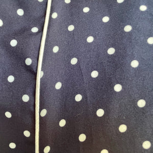 1980's Vintage L/S Dressing Gown Navy White Polka Dots Smoking Jacket Sz M - OOAK - Phoenix Menswear