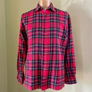 1980's Vintage L/S Tartan Flannel Shirt Sz M - OOAK - Phoenix Menswear